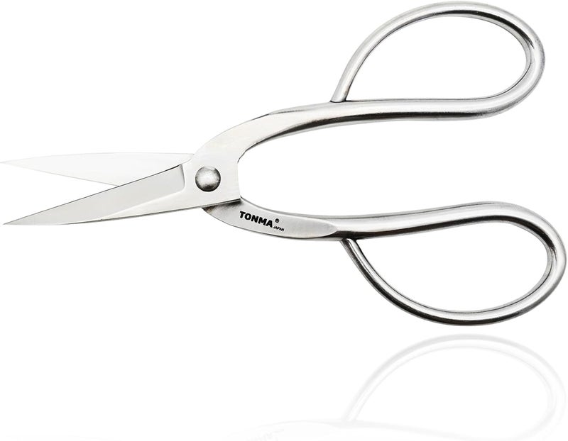 TONMA JP TONMA Ashinaga Bonsai Scissors [Made in Japan] 8 inch Soild Stainless Steel Hasami Pruning Shears Ultra Sharp & Rust-proof, Japanese Bonsai Garden Tools - Image 1